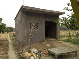 A house being built under Pradhan Mantri Awas Yojana in Baghi Bhari village. (Prakhar Gupta/Swarajya Magazine)