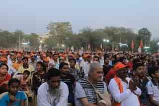 Supporters at a BJP rally in South Delhi.&nbsp;