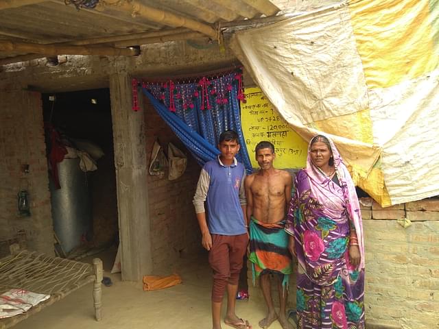 Gangotri Devi with her husband and one of her three sons. (Prakhar Gupta/Swarajya)