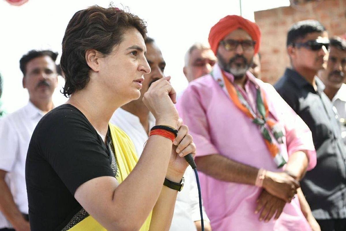 Priyanka Gandhi was in Bhadohi to support the party candidate Yadav and addressed an election rally on Friday when Misra and other office bearers approached her with a complaint about candidate. (representational image) (image via @IYC_UPWest/Twitter)