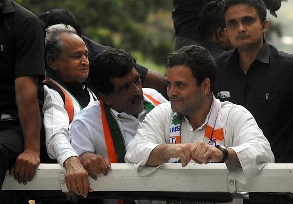 Congress President Rahul Gandhi at a rally. (Wikimedia Commons)