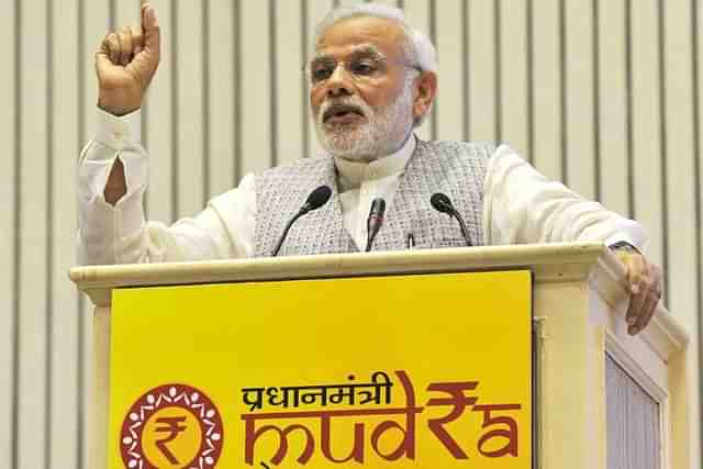 PM Narendra Modi at an event related to PM MUDRA Yojana ( Image Via narendramodi.in)