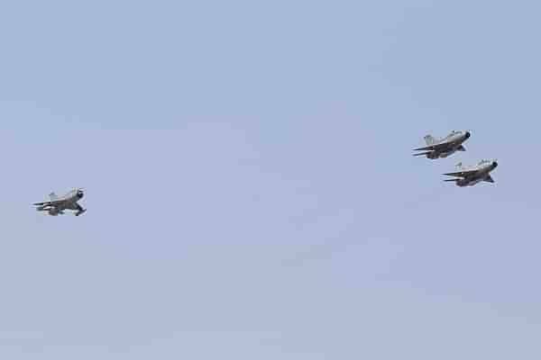 MiG-21s flying in missing man formation (Pic Via Angad Singh)