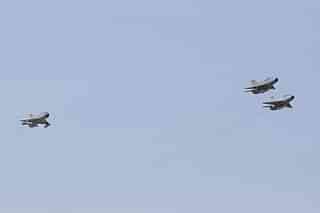 MiG-21s flying in missing man formation (Pic Via Angad Singh)