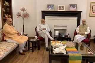 PM Modi, BJP President with party’s patriarch LK Advani (@narendramodi/Twitter)