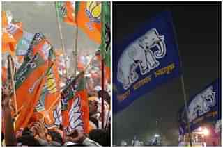The BJP and BSP flags