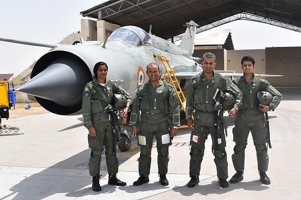 Flight Lieutenant Bhawana Kanth along with other IAF officers