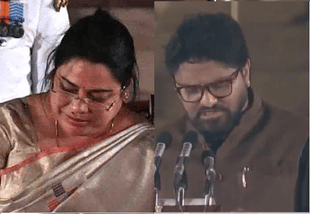 Debashri Chaudhuri (L) and Babul Supriyo (R) Bengal MPs in Union Cabinet 2019