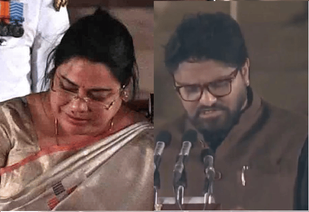 Debashri Chaudhuri (L) and Babul Supriyo (R) Bengal MPs in Union Cabinet 2019