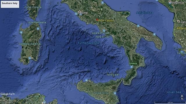 A map of southern Italy. (Google Earth)