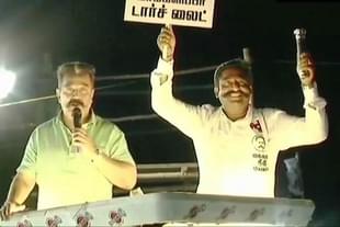 Kamal Haasan at the rally in Aravakurichi (@ANI/Twitter)