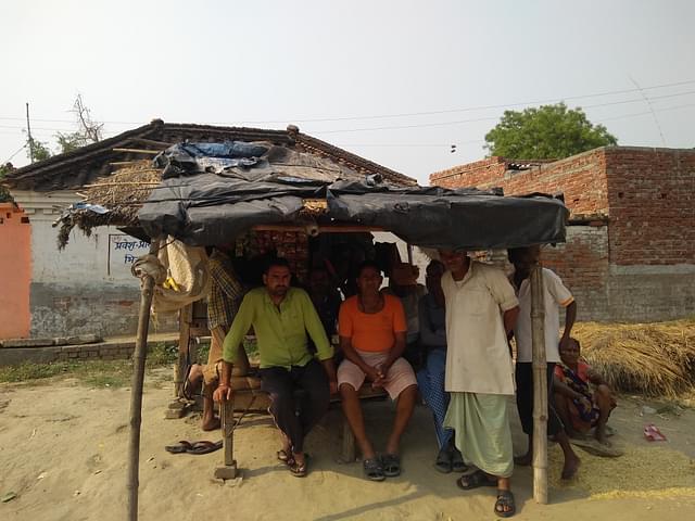 Men at a pan shop in Amwa Village in Gorakhpur. (Prakhar Gupta/Swarajya)