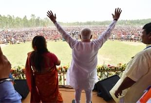 Prime Minister Modi at a rally in Purulia, West Bengal. 
