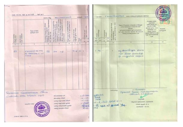 Documents which show that the land belongs to the temple. 