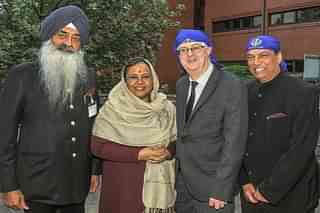 Indian Ambassador Ruchi Ghanshyam with British dignitaries. (@HCI_London/Twitter)