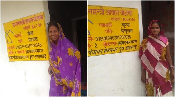 Houses built under Modi government’s Awas Yojana in Mehnagar Vidhan Sabha’s Ambedkarnagar panchayat seat. (Prakhar Gupta/Swarajya)