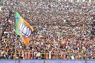 BJP Flag at a rally. (Flickr/Narendra Modi)