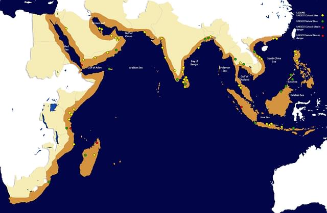 Map of the Indian Ocean Littoral - the rim of the Indian Ocean (Image from www.indiaculture.nic.in)