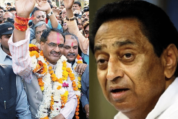 Shivraj Singh Chouhan - left, Kamal Nath - right 