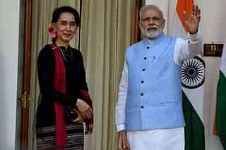  Prime Minister Narendra Modi and Myanmar State Counsellor Aung San Suu Kyi (MONEY SHARMA/AFP/GettyImages)
