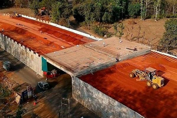 Ongoing work on Mumbai-Goa coastal highway (Pic by @sahil11p/Twitter)