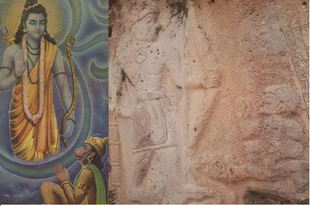 Does the mural really depict Sri Rama and Hanuman? Looks more of a sculptural Rorschach than anything else.