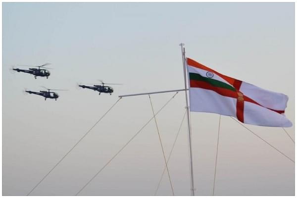 A fly past by Chetaks on Navy Day 2014. (Indian Navy)