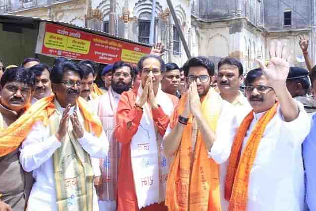Shiv Sena Chief Uddhav Thackeray with his son Aaditya Thackeray (@AUThackeray/Twitter)