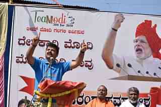 Chakravarthi Sulibele addressing a rally