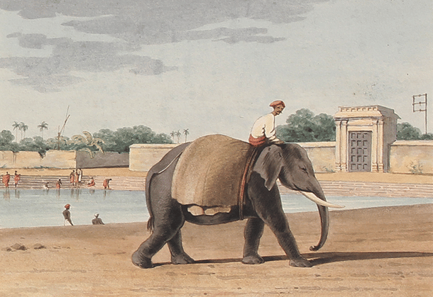Painting of a temple step-well (kalyani) within the fort in Madras during East India Company’s time.