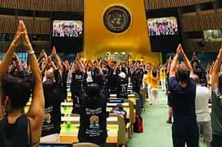 Yoga inside UN General Assembly