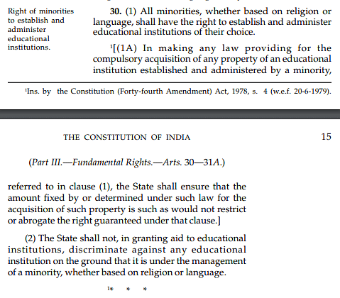 Article 30 of the Indian Constitution