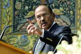 National Security Adviser Ajit Doval speaking at an event. (Mohd Zakir/Hindustan Times via Getty Images)