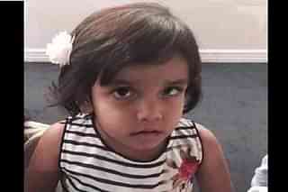 Three-year-old Sherin Mathews, adopted as Saraswati (Pic by Where Is Sherin Mathews via Facebook)