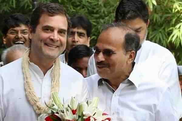 Adhir Ranjan Choudhury with Rahul Gandhi