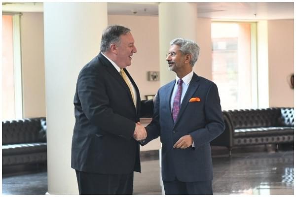 US Secretary of State Mike Pompeo and External Affairs Minister S. Jaishankar in New Delhi (Ravish Kumar/Ministry of External Affairs)