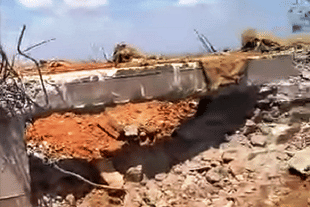 Demolished structure of the under-construction church 