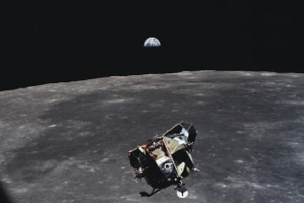 When man and machine were literally over the moon. 