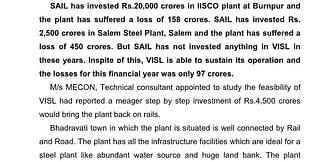 Excerpts from a letter written by former CM B S Yeddyurappa in 2015 to then steel minister Narendra Singh Tomar