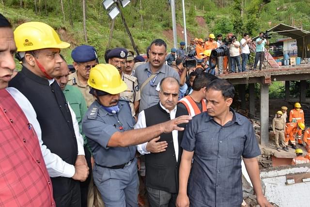 Himachal CM Jairam Thakur visiting the site of the incident (@jairamthakurbjp/Twitter)