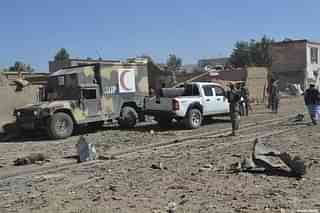 Aftermath of the attack in Ghazni. (@TOLONews/Twitter)