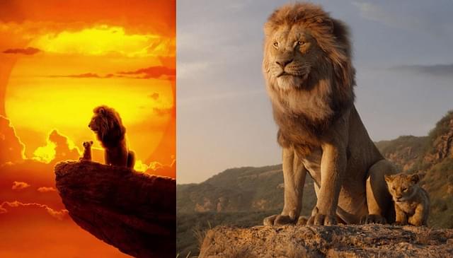The Lion King: the 1994 version (L) and the 2019 version (R)