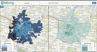 Geospatial distribution of age cohorts in Bengaluru.