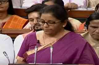 Finance Minister Nirmala Sitharaman presenting the Union Budget in Parliament. (Twitter)