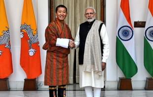 PM Narendra Modi welcomes PM of Bhutan  Dr Lotay Tshering (Image courtesy of twitter.com/MEAIndia)