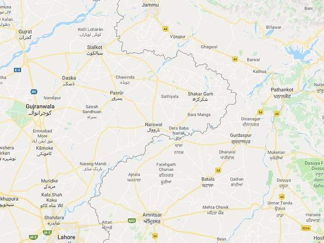 The Shakargarh Bulge. (via Google Maps)