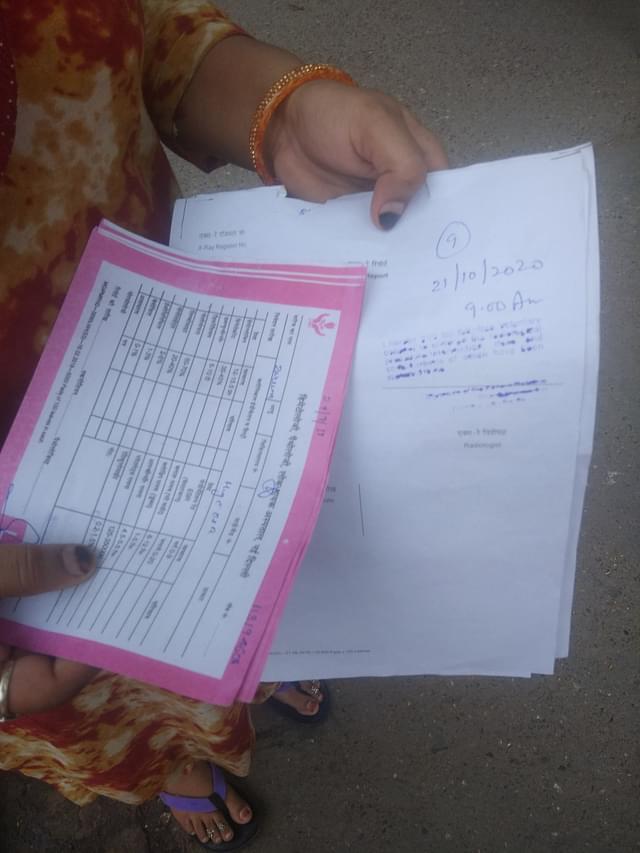 A patient shows Swarajya a slip issued by a Delhi hospital for an appointment in 2020.&nbsp;