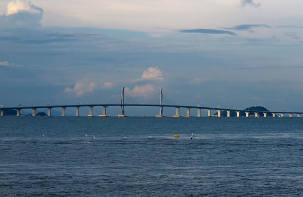 A section of the Hong Kong–Zhuhai–Macau Bridge, the longest sea-crossing in the world. (Wikipedia)