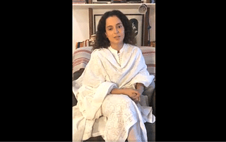 A screenshot of Kangana Ranaut’s video released by her sister and manager Rangoli Ranaut (via Twitter)