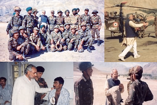 Prime Minister Modi meeting Indian soldiers during Kargil war